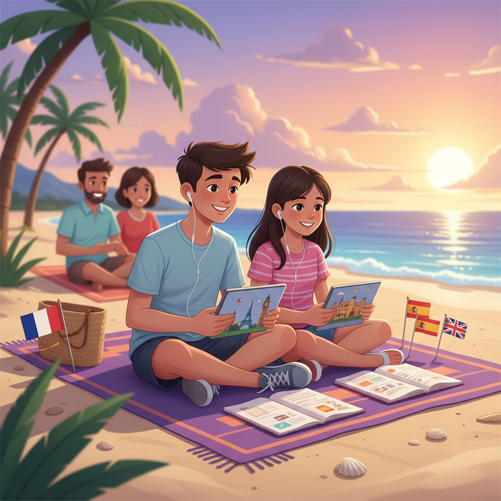 Apprendre les langues en vacances ⛱️ 🗣️🇬🇧🇪🇸